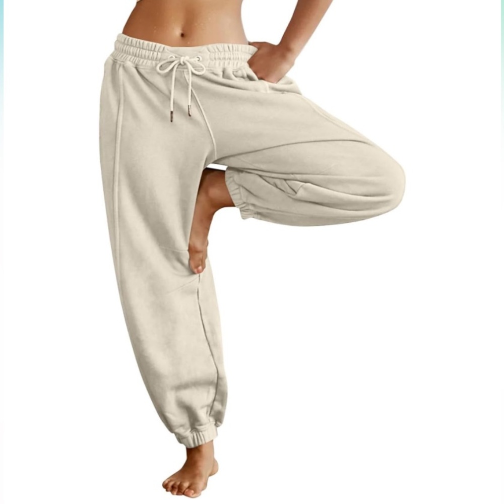 Womens Fleece High Waisted Sweatpants Size Large